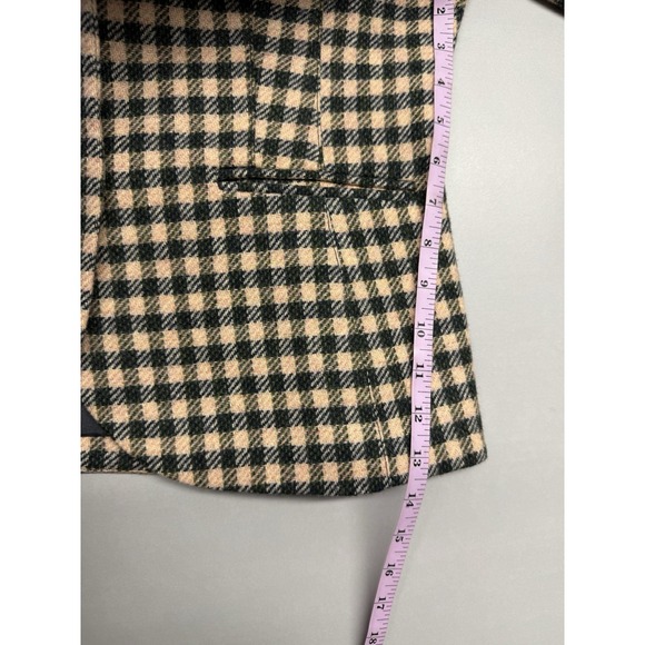 Boden British Tweed Blazer by Moon Wool Green Pink Gingham Check Blazer. Sz 12 - Picture 5 of 12
